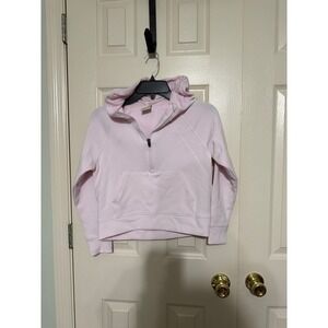 Freely Pink Quarter Zip Hoodie Pullover Sweatshirt Women's Size Medium